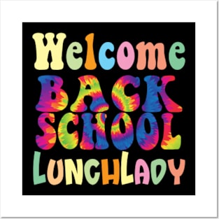 Retro Welcome Back To School Lunch Lady Groovy Tie Dye Posters and Art